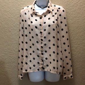 Charlotte Rousse sheer blouse rose pink and black